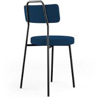 Kit 02 Cadeiras Decorativas Estofada Sala De Jantar Barcelona L02 Suede Azul Marinho - 7