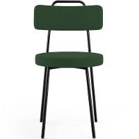 Kit 02 Cadeiras Decorativas Estofada Sala De Jantar Barcelona L02 Suede Verde Musgo - 8