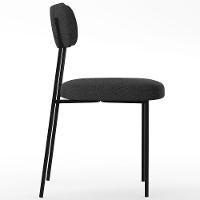 Kit 02 Cadeiras Estofadas Para Sala De Jantar Melina L02 Bouclê Preto - 5