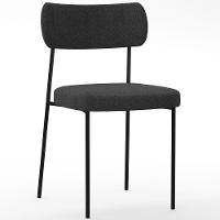 Kit 02 Cadeiras Estofadas Para Sala De Jantar Melina L02 Bouclê Preto - 7