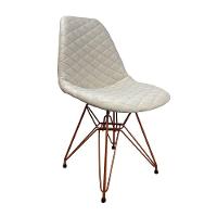 Kit 2 Cadeiras Jantar Estofadas Nude Eiffel Eames Base Cobre - Cor: Nude - 11