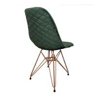 Kit 2 Cadeiras Jantar Estofadas Verde Eiffel Eames Base Cobre - Cor: Verde