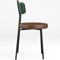 Kit 02 Cadeiras Estofada Para Sala Jantar Barcelona L02 Facto Verde Musgo Couríssimo Marrom - 2