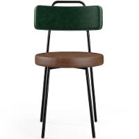 Kit 02 Cadeiras Estofada Para Sala Jantar Barcelona L02 Facto Verde Musgo Couríssimo Marrom - 6