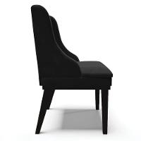 Kit 4 Cadeiras Estofadas Para Sala De Jantar Base Fixa De Madeira Preto Lia Suede Preto - Ibiza - 5