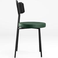 Kit 04 Cadeira Estofada Para Sala Jantar Barcelona L02 Couríssimo Preto Facto Verde Musgo - 2