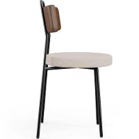 Kit 02 Cadeiras Decorativas Estofada Sala Jantar Barcelona L02 Couríssimo Marrom Linho Bege - 2