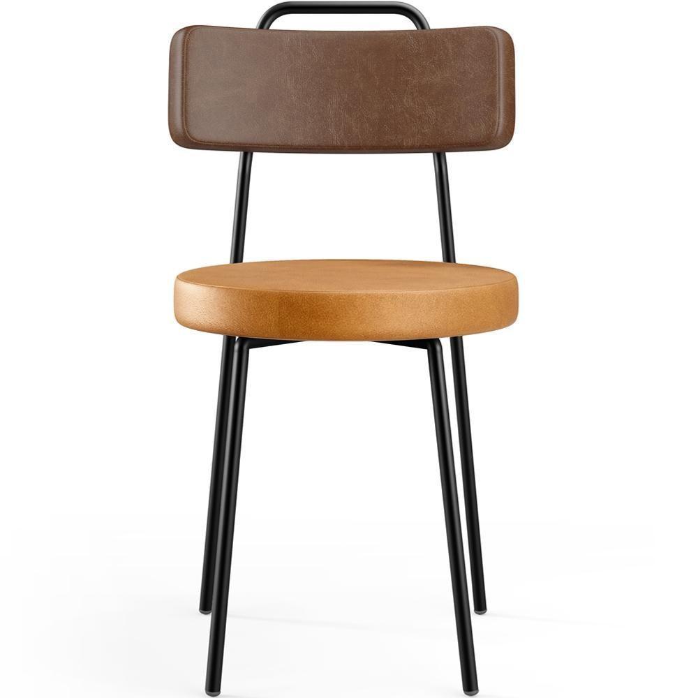 Kit 02 Cadeiras Decorativas Estofada Para Sala Jantar Barcelona L02 Couríssimo Marrom Whisky - 4