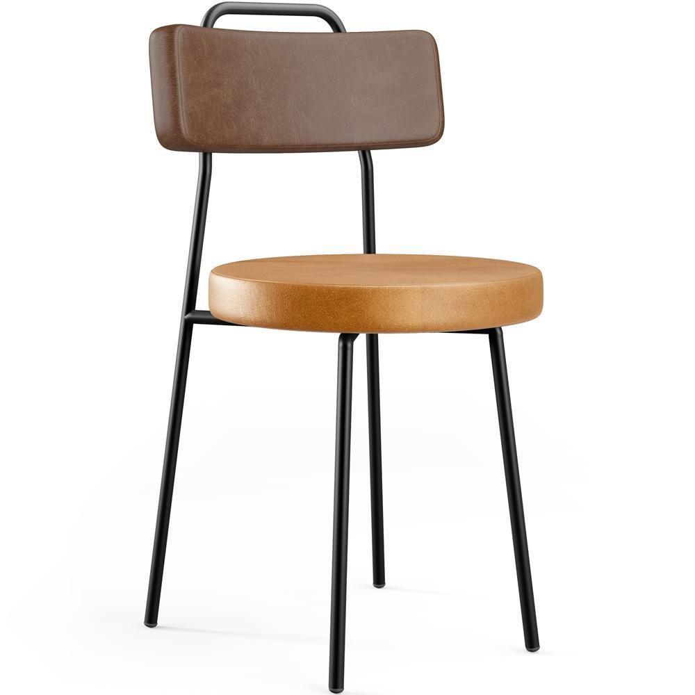 Kit 02 Cadeiras Decorativas Estofada Para Sala Jantar Barcelona L02 Couríssimo Marrom Whisky - 7