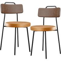Kit 02 Cadeiras Decorativas Estofada Para Sala Jantar Barcelona L02 Couríssimo Marrom Whisky - 1