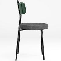 Kit 02 Cadeiras Estofada Sala De Jantar Barcelona L02 Facto Verde Musgo Linho Cinza Escuro - 3