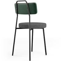 Kit 02 Cadeiras Estofada Sala De Jantar Barcelona L02 Facto Verde Musgo Linho Cinza Escuro