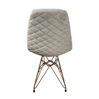 Kit 4 Cadeiras Jantar Estofadas Nude Eiffel Eames Base Cobre - Cor: Nude - 3