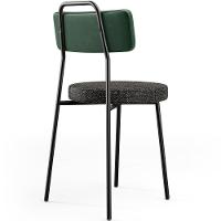 Kit 02 Cadeiras Decorativa Estofada Sala Jantar Barcelona L02 Facto Verde Musgo Linho Chumbo - 6