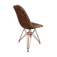 Kit 4 Cadeiras Jantar Estofadas Caramelo Eiffel Eames Base Cobre - Cor: Caramelo - 6