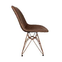 Kit 4 Cadeiras Jantar Estofadas Caramelo Eiffel Eames Base Cobre - Cor: Caramelo - 8