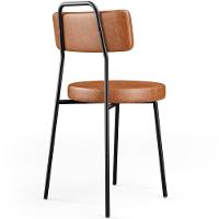 Cadeira Decorativa Estofada Para Sala De Jantar Barcelona L02 Couríssimo Camel - 3