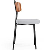 Cadeira Decorativa Estofada Para Sala De Jantar Barcelona L02 Couríssimo Camel Linho Cinza - 3