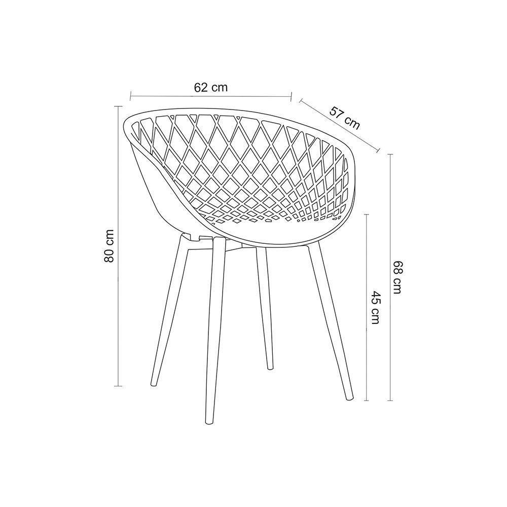 Cadeira Com Braços Polipropileno Clarice Nude - 3