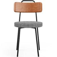 Cadeira Decorativa Estofada Para Sala De Jantar Barcelona L02 Couríssimo Camel Pied Poule - 6