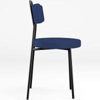 Cadeira Decorativa Estofada Para Sala De Jantar Barcelona L02 Facto Azul Marinho - 6