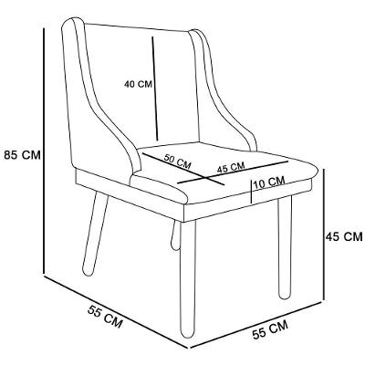 Kit 10 Cadeiras de Jantar Corino Preto Pés Palito