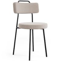 Kit 02 Cadeiras Decorativas Estofada Para Sala De Jantar Barcelona L02 Bouclê Creme - 6