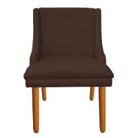 Kit 8 Cadeiras de Jantar Suede Marrom Pés Palito