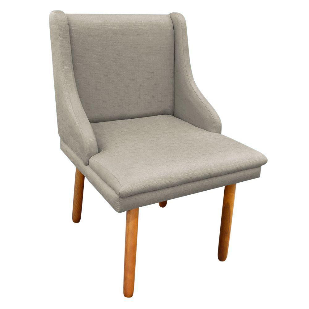 Kit 02 Cadeiras Sala de Jantar Liz Linho Bege - D'rossi - 4