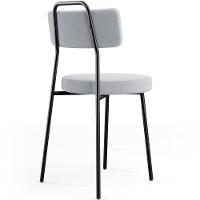 Kit 02 Cadeiras Decorativas Estofada Para Sala De Jantar Barcelona L02 Bouclê Cinza - 6