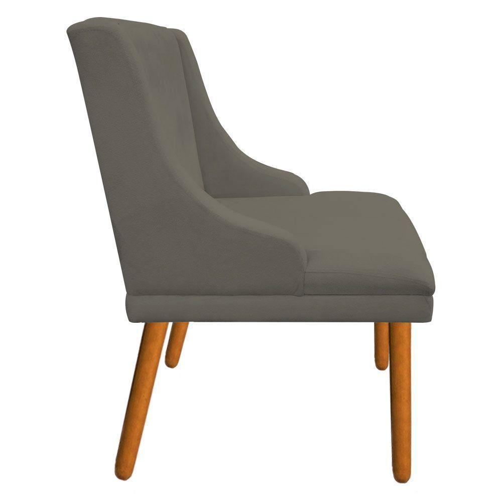 Kit 8 Cadeiras de Jantar Suede Marrom Rato Pés Palito - 3