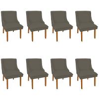 Kit 8 Cadeiras de Jantar Suede Marrom Rato Pés Palito - 6