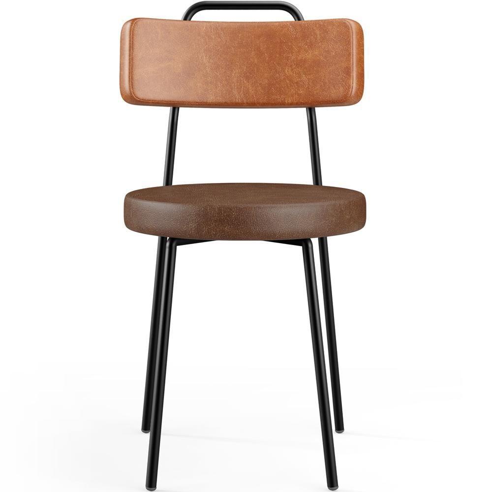 Cadeira Decorativa Estofada Para Sala De Jantar Barcelona L02 Couríssimo Camel Marrom - 6