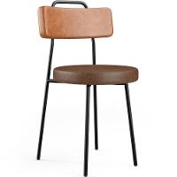 Cadeira Decorativa Estofada Para Sala De Jantar Barcelona L02 Couríssimo Camel Marrom - 1