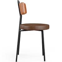 Cadeira Decorativa Estofada Para Sala De Jantar Barcelona L02 Couríssimo Camel Marrom - 3