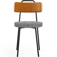 Kit 02 Cadeiras Decorativa Estofada Sala Jantar Barcelona L02 Couríssimo Whisky Pied Poule - 3