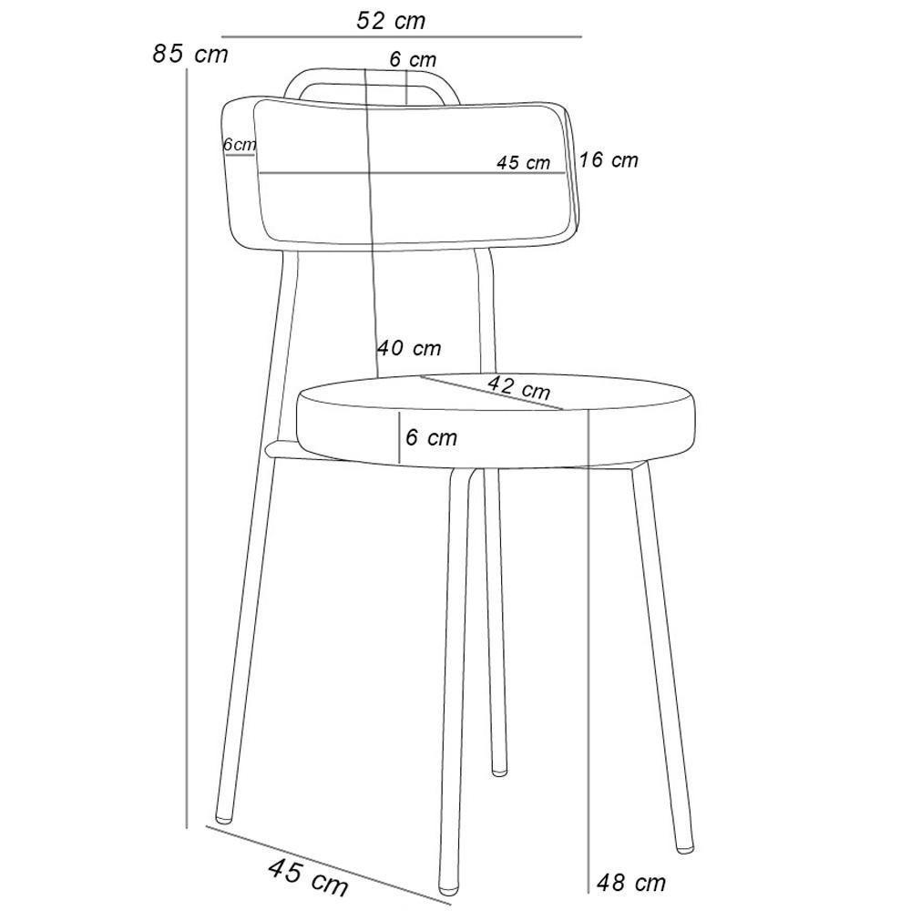 Kit 02 Cadeiras Decorativas Estofada Para Sala De Jantar Barcelona L02 Bouclê Bege - 4