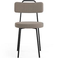 Kit 02 Cadeiras Decorativas Estofada Para Sala De Jantar Barcelona L02 Bouclê Bege - 5