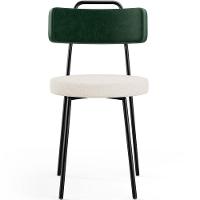 Kit 02 Cadeiras Decorativa Estofada Sala De Jantar Barcelona L02 Facto Verde Musgo Linho Cru - 2