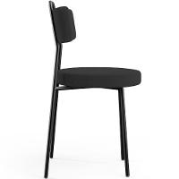 Kit 02 Cadeiras Decorativas Estofada Para Sala De Jantar Barcelona L02 Bouclê Preto - 2