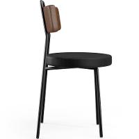 Cadeira Decorativa Estofada Para Sala De Jantar Barcelona L02 Couríssimo Marrom Preto - 3