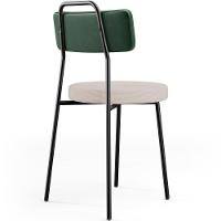 Kit 02 Cadeiras Decorativa Estofada Sala Jantar Barcelona L02 Facto Verde Musgo Linho Bege