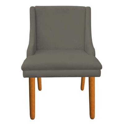 Kit 6 Cadeiras de Jantar Suede Marrom Rato Pés Palito