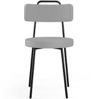 Cadeira Decorativa Estofada Para Sala De Jantar Barcelona L02 Facto Cinza