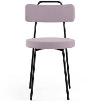 Kit 02 Cadeiras Decorativas Estofada Para Sala De Jantar Barcelona L02 Suede Rosê - 5