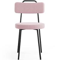 Kit 02 Cadeiras Decorativas Estofada Para Sala De Jantar Barcelona L02 Bouclê Rosê - 8