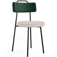 Cadeira Decorativa Estofada Para Sala De Jantar Barcelona L02 Facto Verde Musgo Linho Bege - 1
