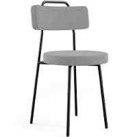 Kit 02 Cadeiras Decorativas Estofada Para Sala De Jantar Barcelona L02 Suede Cinza - 8