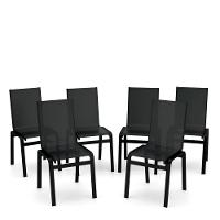 Kit 6 Cadeiras Jantar Gourmet Alumínio Preto Tela Preto - 1
