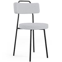 Kit 02 Cadeiras Decorativas Estofada Para Sala De Jantar Barcelona L02 Linho Cinza - 6